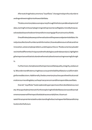 joy of data观后感作业.docx