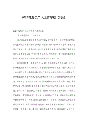 2024导游员个人工作总结（3篇）.docx