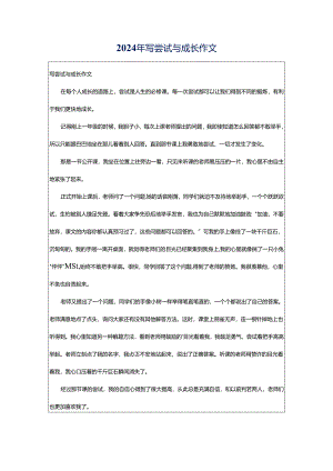 2024年写尝试与成长作文.docx