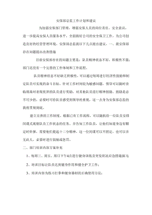 安保部总监工作计划和建议.docx