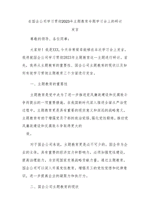 在国企公司学习贯彻2023年主题教育专题学习会上的研讨发言.docx