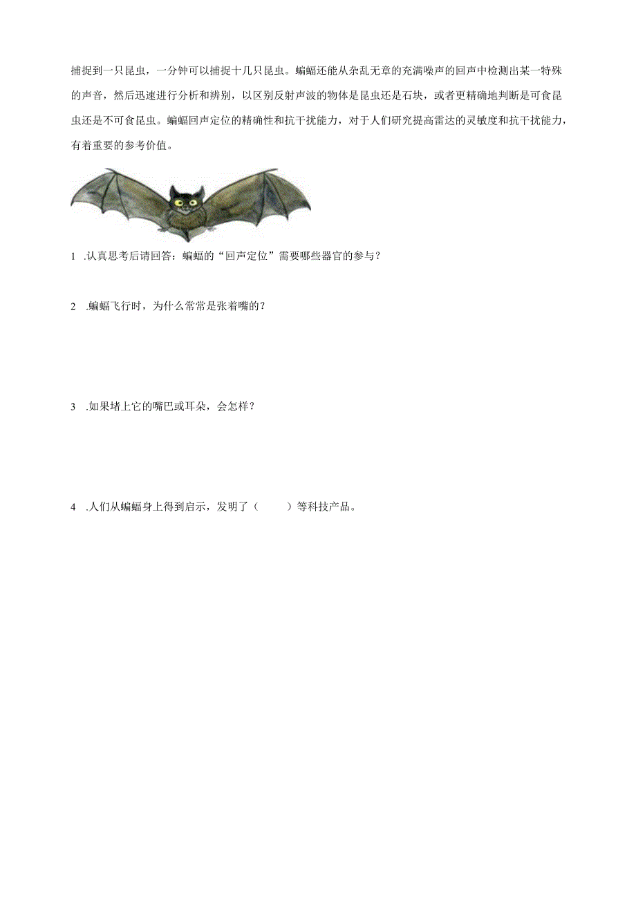 第7课 海豚与声呐（分层练习）-五年级科学下册（苏教版）.docx_第3页