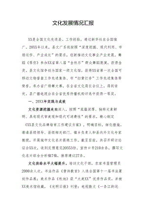 文化发展情况汇报.docx