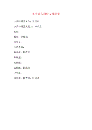 冬令营各岗位安排职责.docx