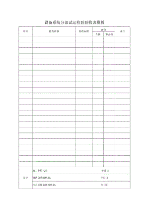 设备系统分部试运检验验收表模板.docx