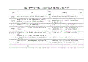 致远中学学校提升专项资金的使用计划表格.docx