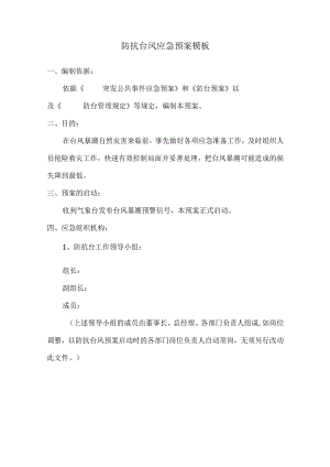 防抗台风应急预案模板.docx
