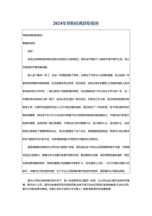 2024年导购经典辞职报告.docx