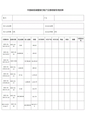 中国邮政储蓄银行账户交易明细专用回单.docx