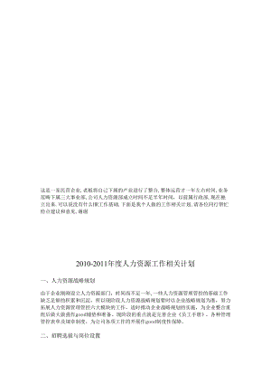 XX企业年度人力资源工作计划.docx