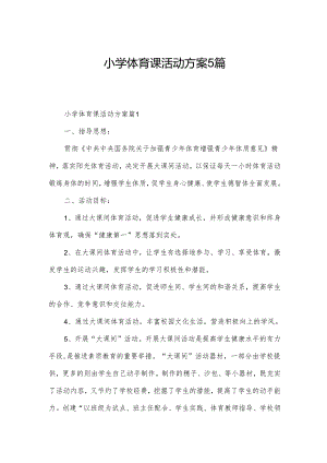 小学体育课活动方案5篇.docx