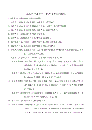 医院基本数字及财务分析表有关指标解释.docx