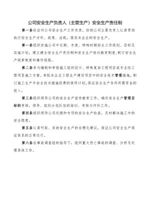 公司安全生产负责人(主管生产)安全生产责任制.docx