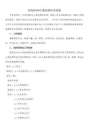 医院H7N9人禽流感应急预案.docx