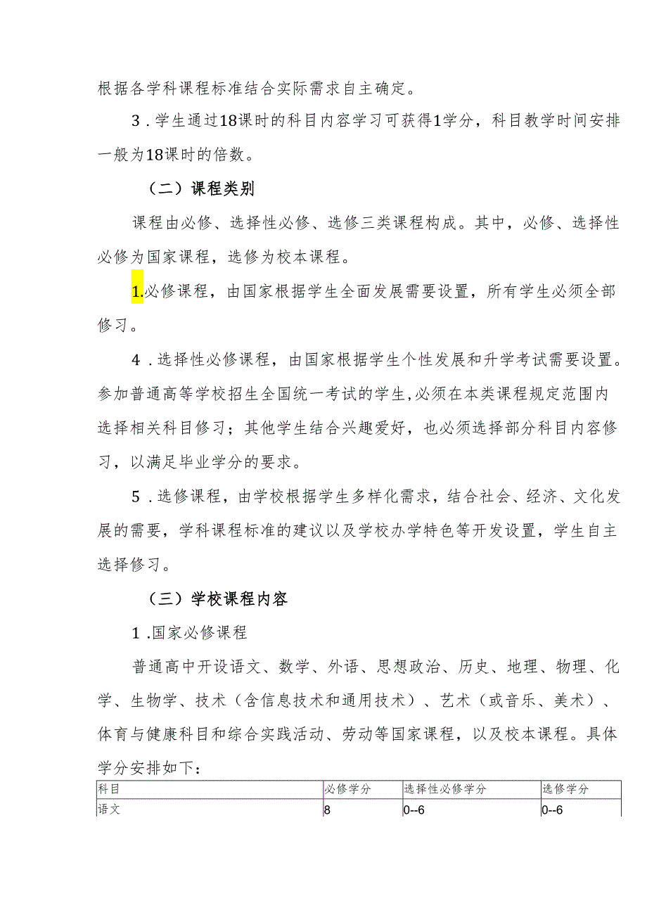 中学2024-2025学年课程设置方案.docx_第3页