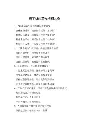 组工材料写作提纲30例.docx