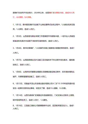 2024年全国煤矿企业安全生产事故汇总.docx