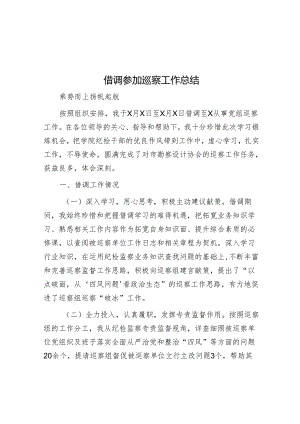 借调参加巡察工作总结&公司党委接受上级党委巡察动员讲话.docx