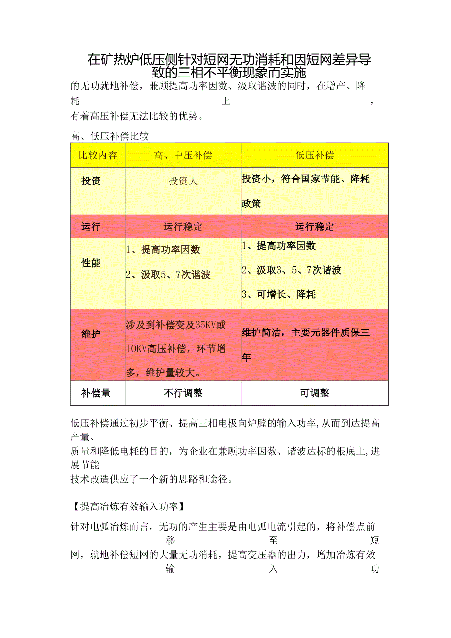 30000KVA电石炉低压补偿技术资料.docx_第1页