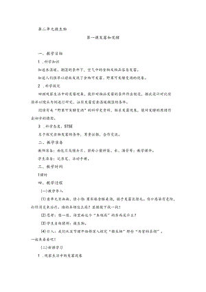 湘科版小学科学五下2.1发霉和发酵教案.docx