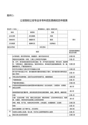 2.公安院校公安专业本专科招生患病经历申报表2024宁夏.docx