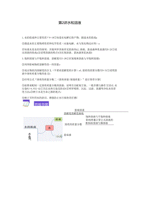 第2讲水和溶液（考纲分析+思维导图+重点归纳+难点突破+易错点拨）学生版.docx