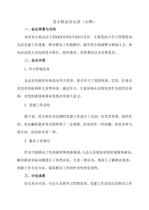 党小组会议记录（示例）.docx