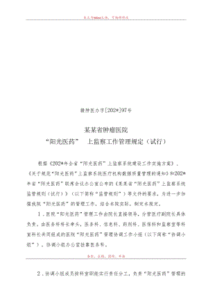 “阳光医药”网上监察工作管理规定（试行）.docx