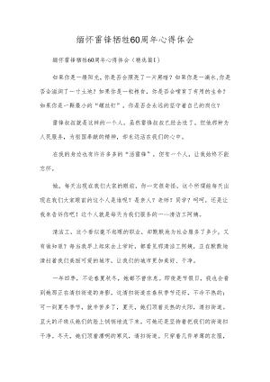 缅怀雷锋牺牲60周年心得体会.docx