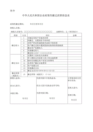 政策性搬迁损益表.docx