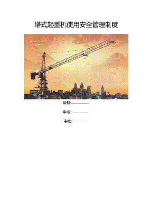 塔式起重机使用安全管理制度.docx