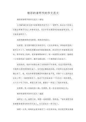 精彩的清明节的作文范文.docx
