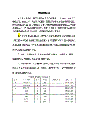 工程保修计划.docx