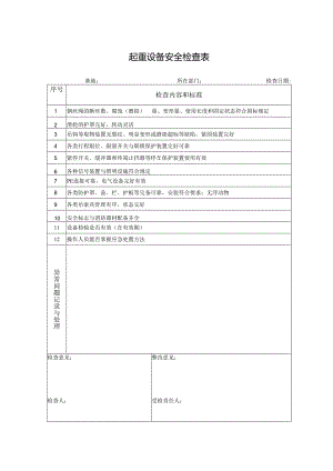 起重设备安全检查表.docx
