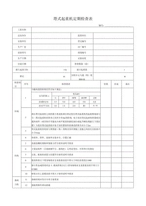 塔式起重机定期检查表.docx