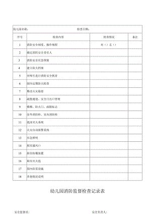 幼儿园消防监督检查记录表.docx