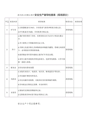 通风排水待整合煤矿安全生产督导检查表模板.docx