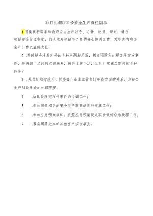 项目协调科科长安全生产责任清单.docx