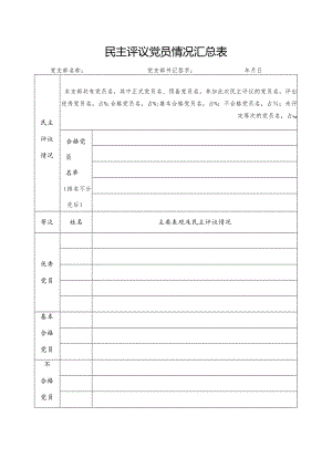 民主评议党员情况汇总表.docx