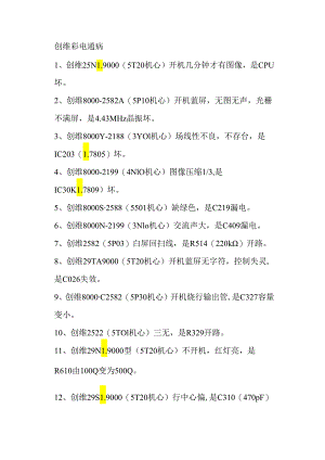家电维修资料：创维彩电通病及维修经验大集合.docx