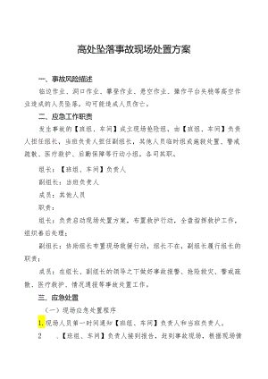 高处坠落事故现场处置方案.docx