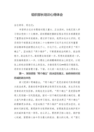 组织部长培训心得体会.docx