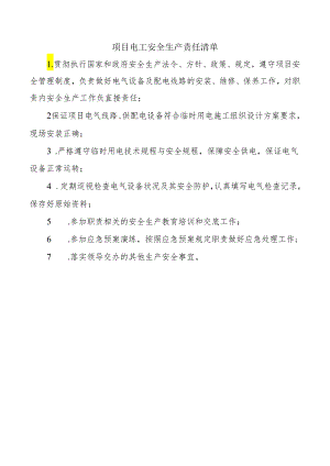 项目电工安全生产责任清单.docx