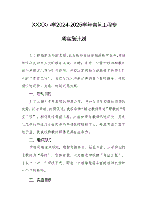 小学2024-2025学年青蓝工程专项实施计划.docx