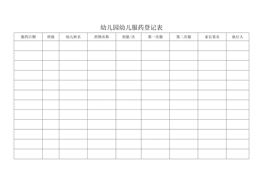 幼儿园幼儿服药登记表.docx_第1页