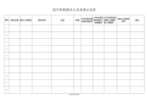 医疗机构就诊人员承诺记录表.docx
