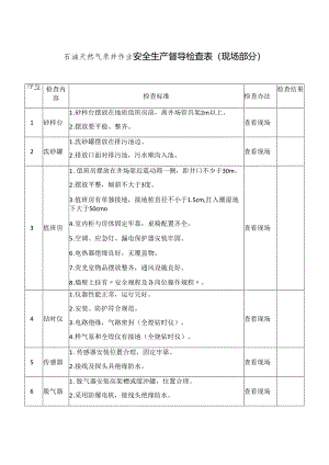 石油天然气录井作业安全生产督导检查表模板.docx