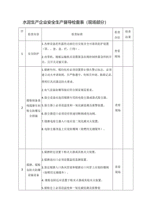 水泥生产企业安全生产督导检查表模板.docx