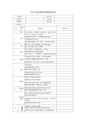 汽车式起重机进场验收表.docx