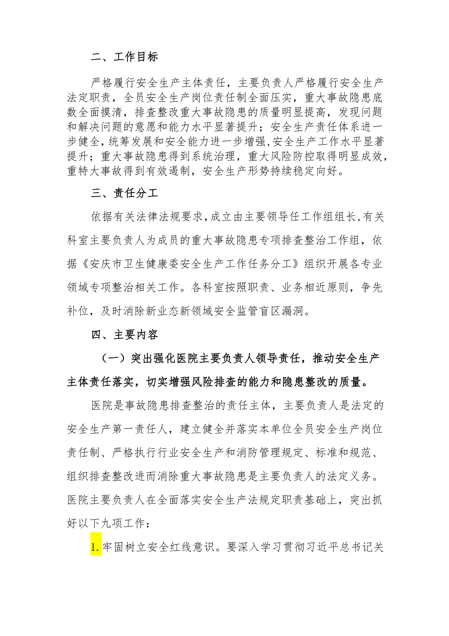 医院重大事故隐患专项排查整治2024年行动总体方案.docx_第2页